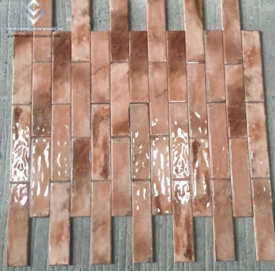 GẠCH THẺ 75x300 NÂU  BÓNG GỢN F19