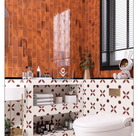 GẠCH THẺ 75x300 ĐỎ GỢN F9