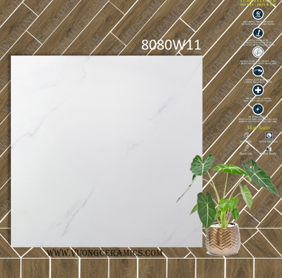 GẠCH 80x80 HR8W11 | TRẮNG VÂN KHÓI BABYSKIN