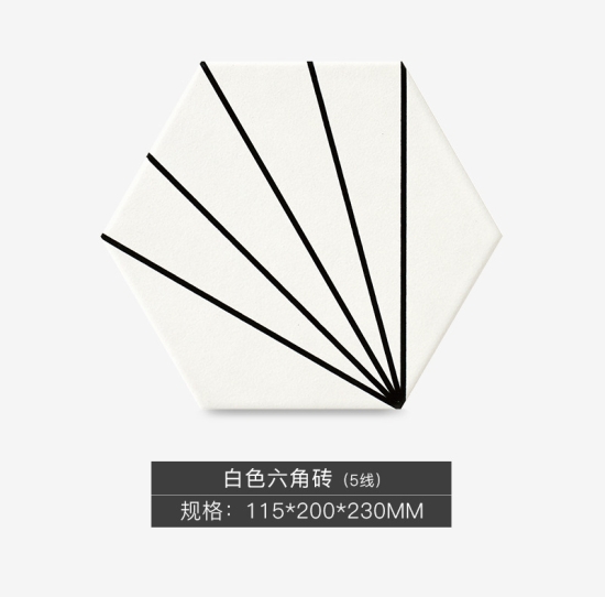 GẠCH LỤC GIÁC TRẮNG TIA 