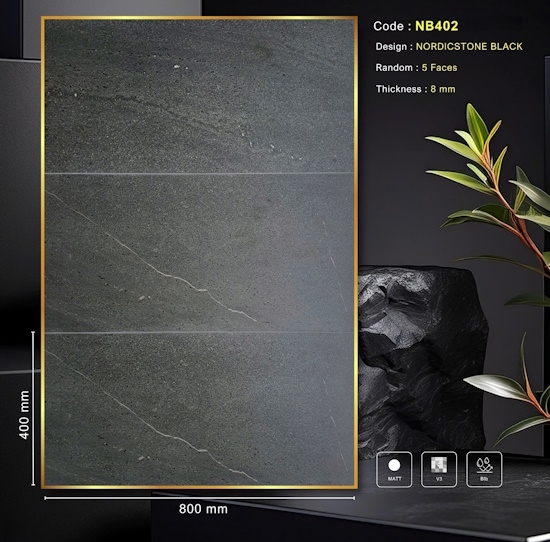GẠCH VÂN ĐÁ NB 402 | NORDIC STONE BLACK