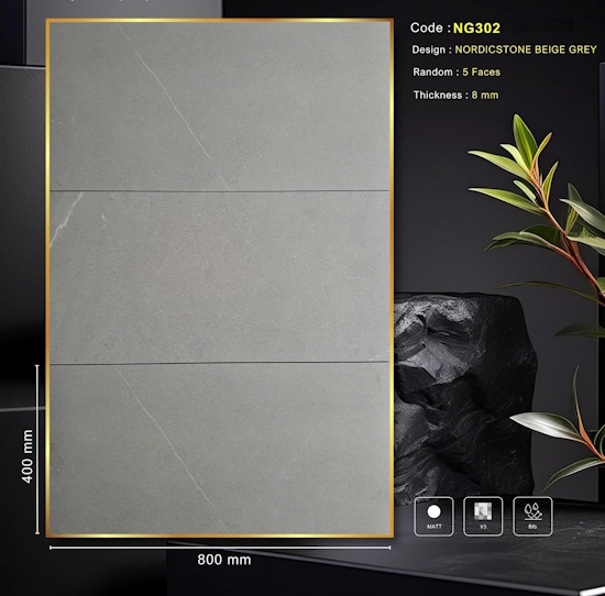 GẠCH VÂN ĐÁ NG 302 | NORDIC STONE BEIGE GREY