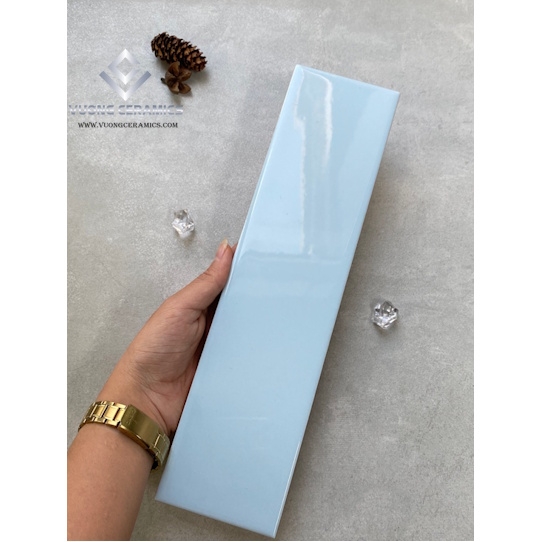  GẠCH THẺ 75x300 BÓNG PHẲNG XANH NHẠT 